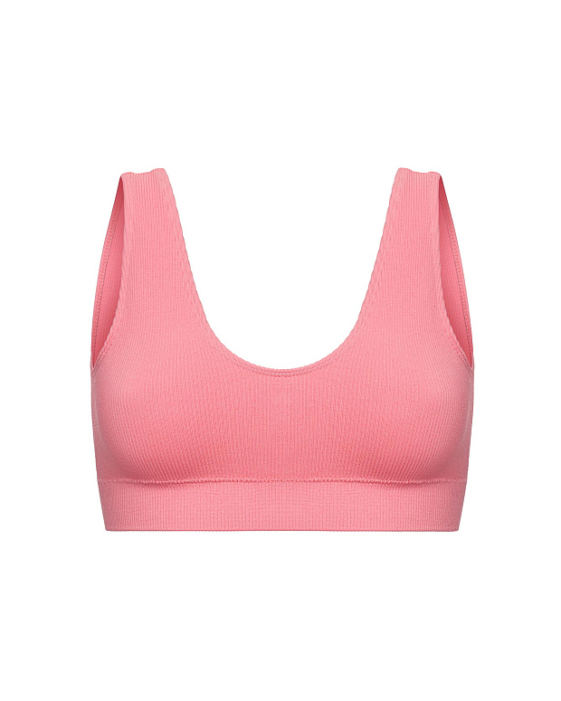 Купальный топ на широких бретелях (нежный коралл)