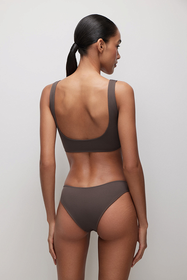 Купальный топ с резинкой под грудью (шоколадный)