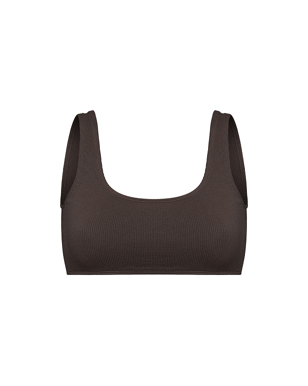 Купальный топ с резинкой под грудью (шоколадный)