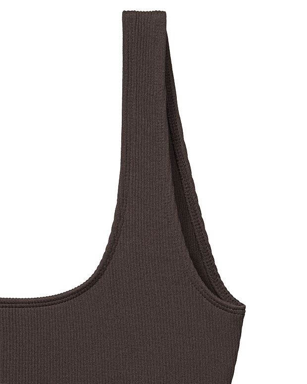 Купальный топ с резинкой под грудью (шоколадный)