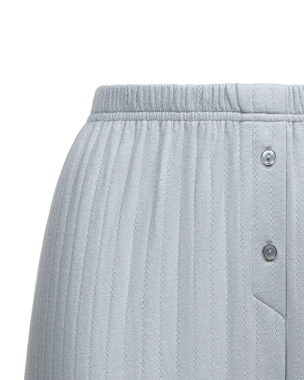 Брюки домашние из ажурного трикотажа (серо-голубой )