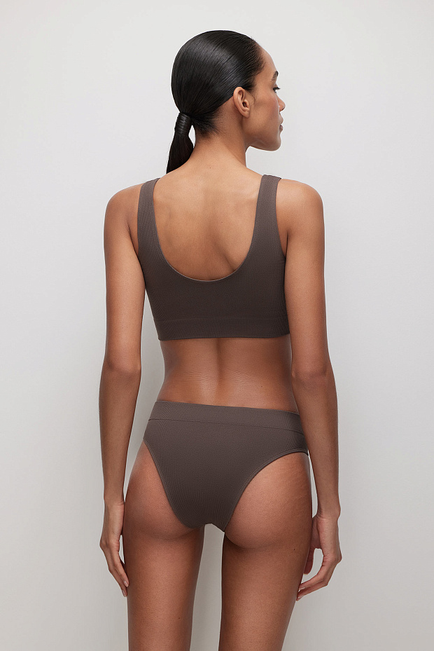 Купальный топ на широких бретелях (шоколадный)