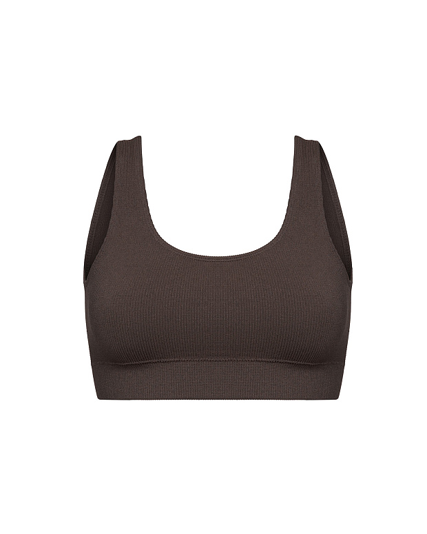 Купальный топ на широких бретелях (шоколадный)