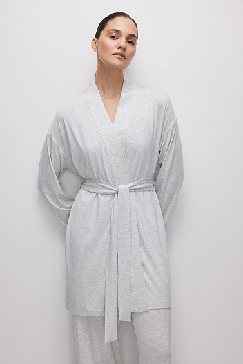 Укороченный халат из бамбукового трикотажа