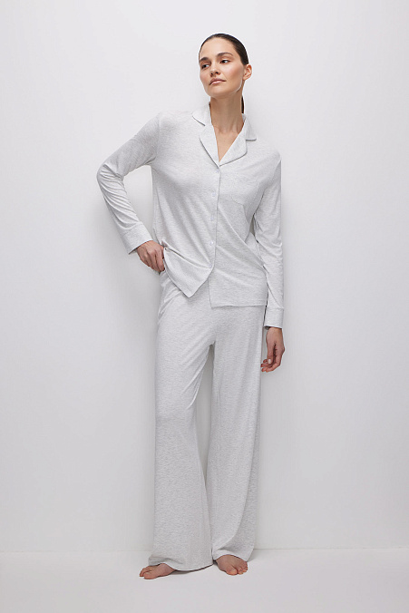Пижамные брюки женские (серый меланж)