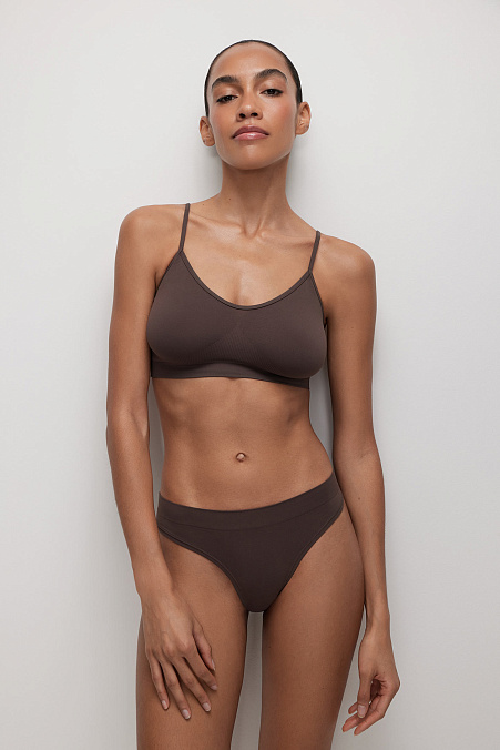 Трусы-бразильяно с низкой посадкой (шоколадный)