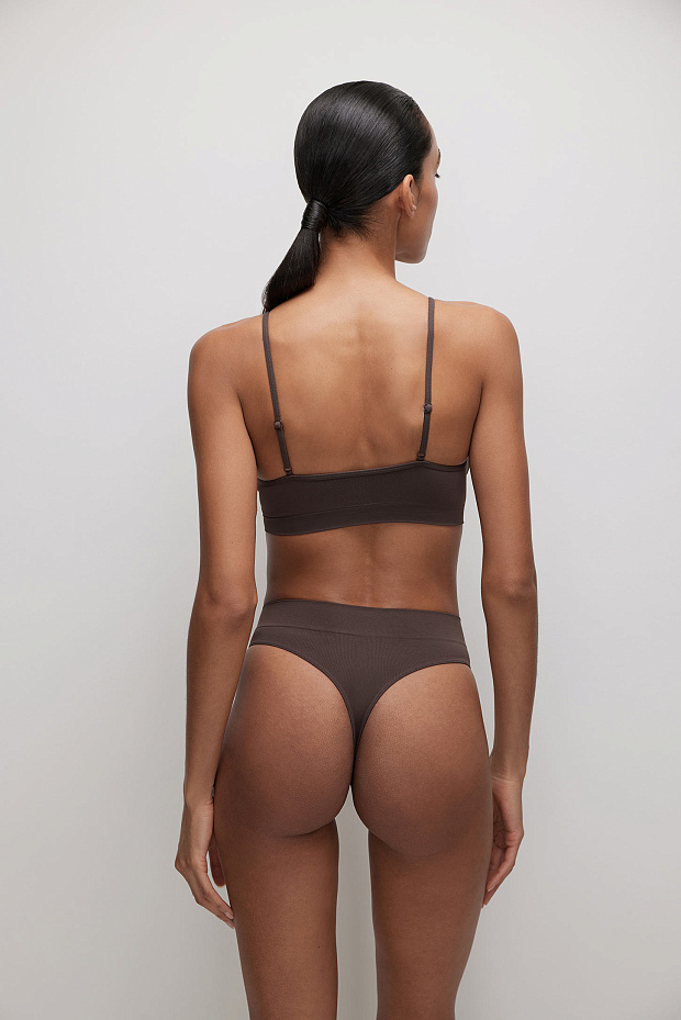 Трусы-стринги с низкой посадкой (шоколадный)