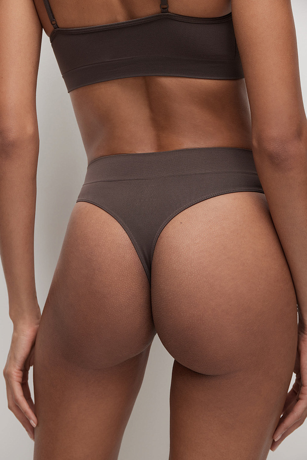Трусы-стринги с низкой посадкой (шоколадный)