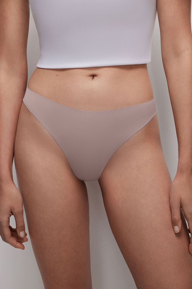 Трусы-стринги в наборе (темно-бежевый)