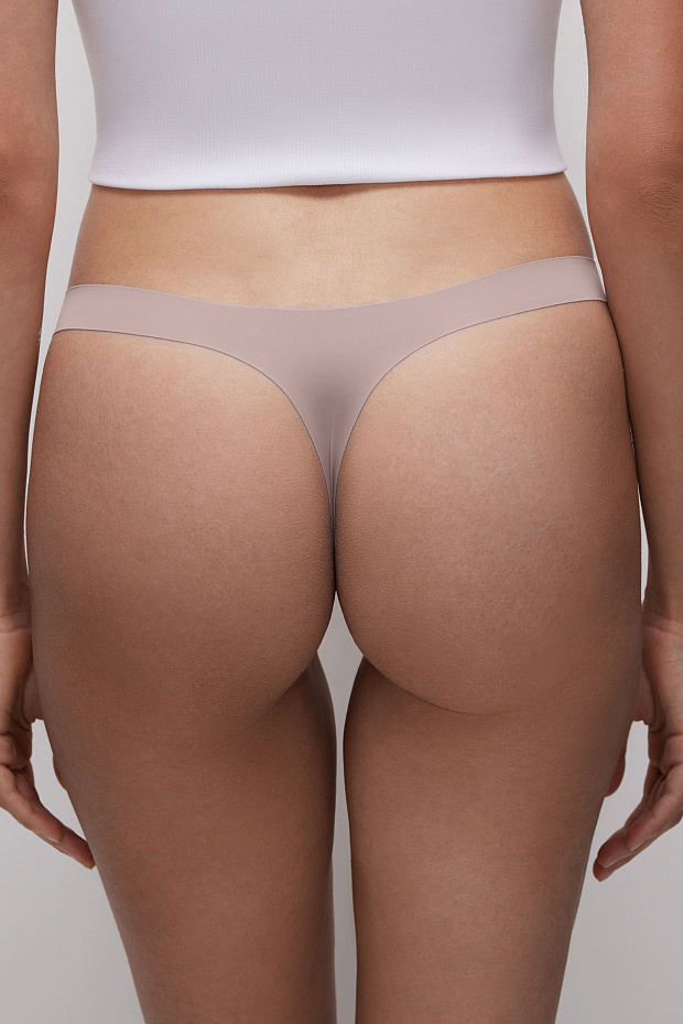 Трусы-стринги в наборе (темно-бежевый)