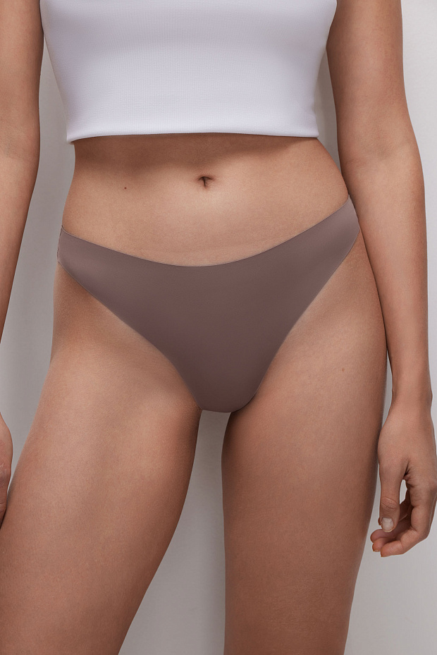 Трусы-стринги в наборе (темно-бежевый)