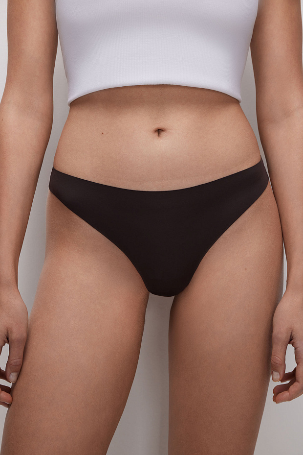 Трусы-стринги в наборе (темно-бежевый)