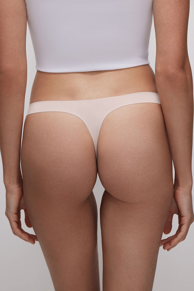 Трусы-стринги в наборе (светло-бежевый)