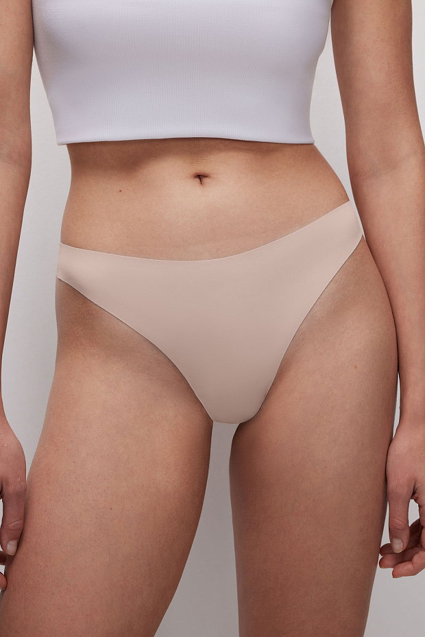 Трусы-стринги в наборе (светло-бежевый)
