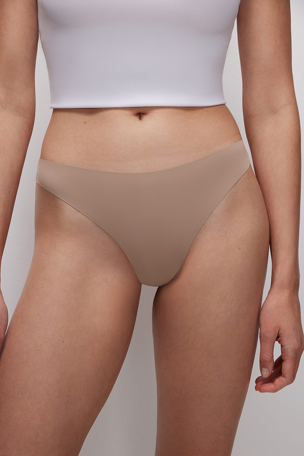 Трусы-стринги в наборе (светло-бежевый)