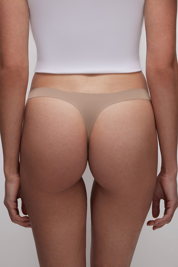 Трусы-стринги в наборе (светло-бежевый)