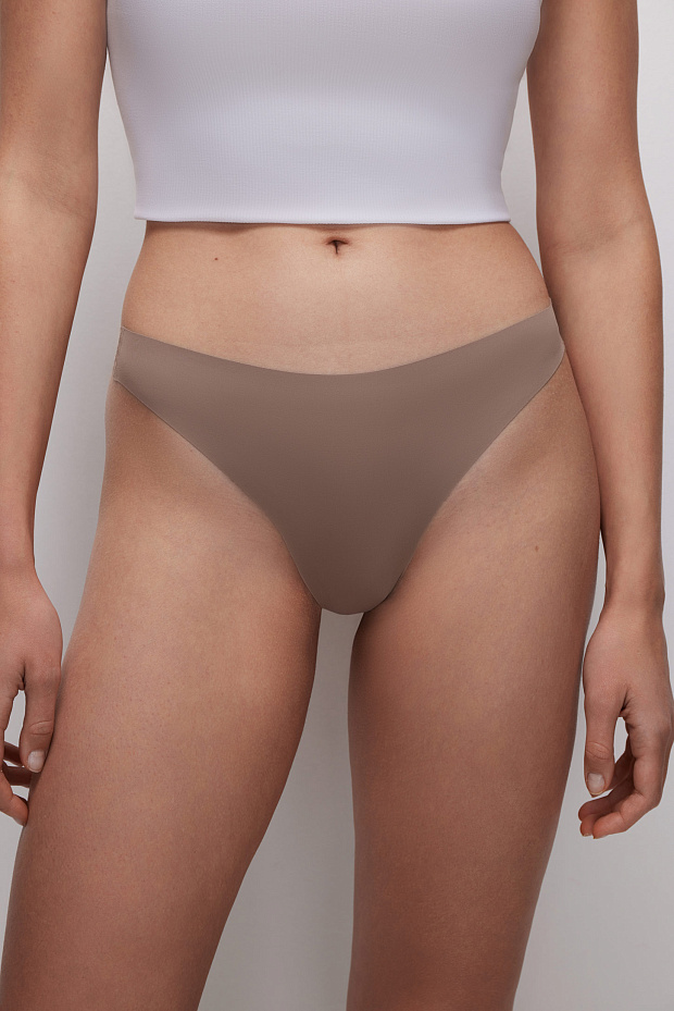 Трусы-стринги в наборе (светло-бежевый)