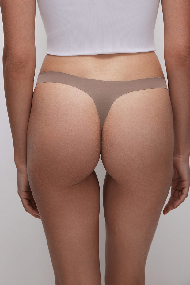 Трусы-стринги в наборе (светло-бежевый)