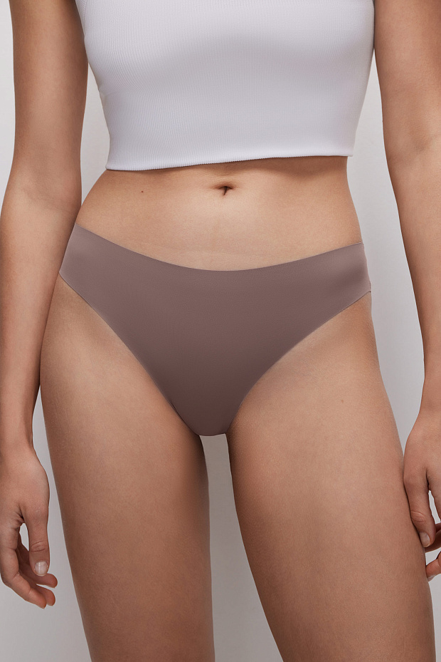 Трусы-танга в наборе (темно-бежевый)