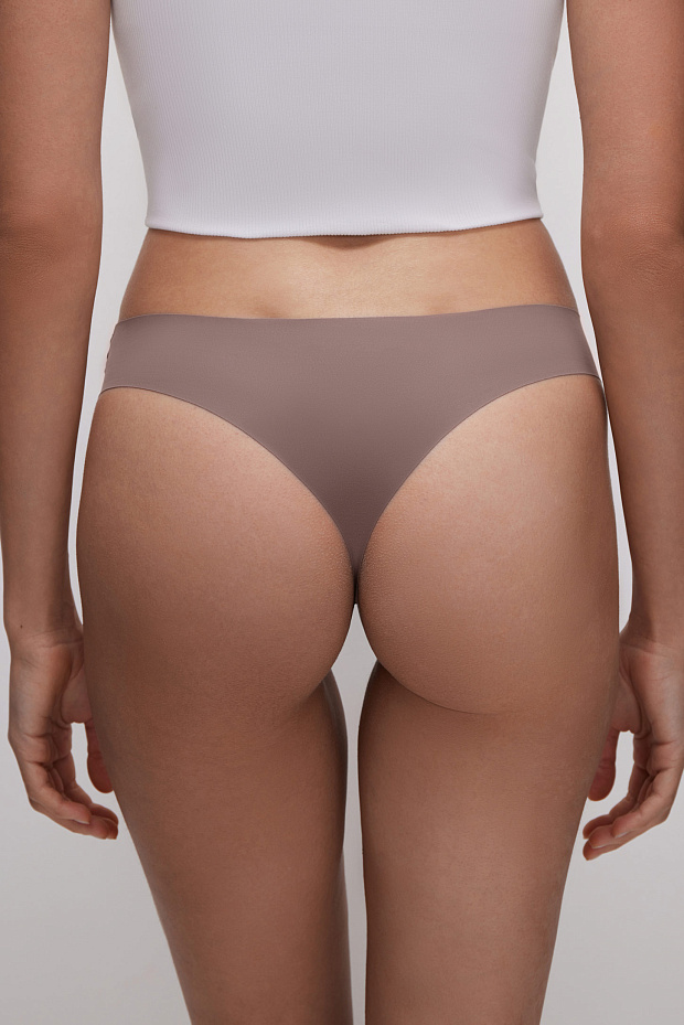 Трусы-танга в наборе (темно-бежевый)