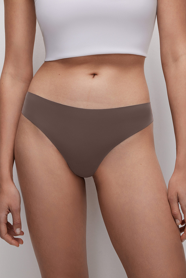 Трусы-танга в наборе (темно-бежевый)