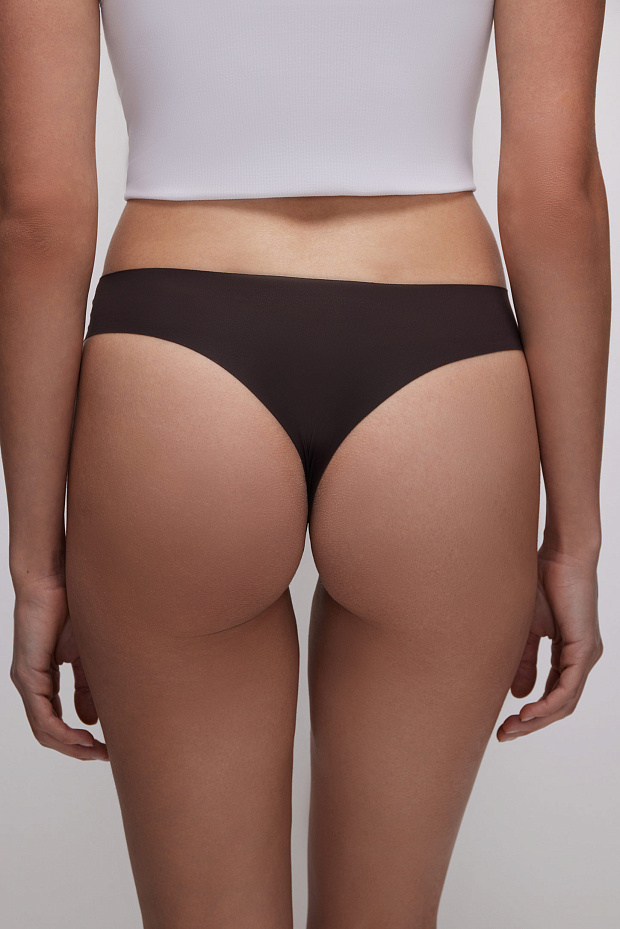 Трусы-танга в наборе (темно-бежевый)