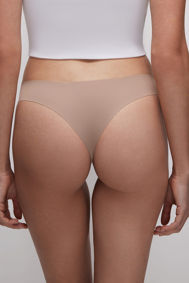 Трусы-танга в наборе (светло-бежевый)