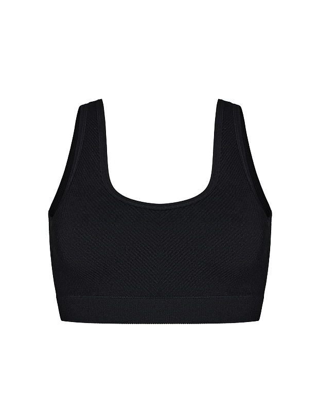 Спортивный топ на широких бретелях (черный)