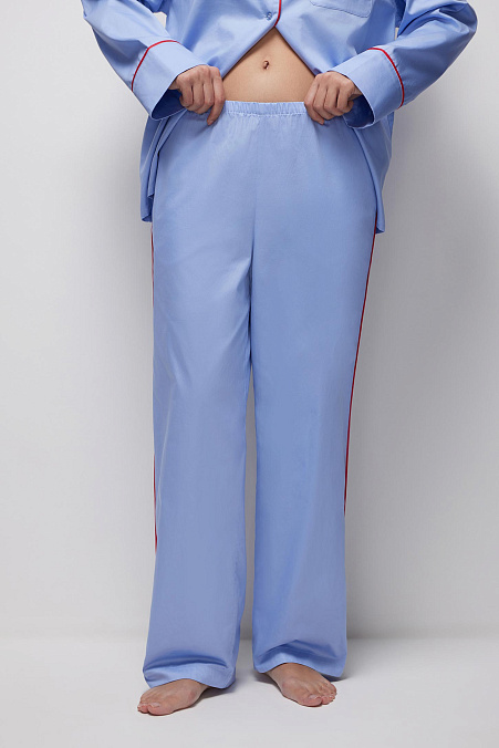 Пижамные брюки женские (светло-синий)