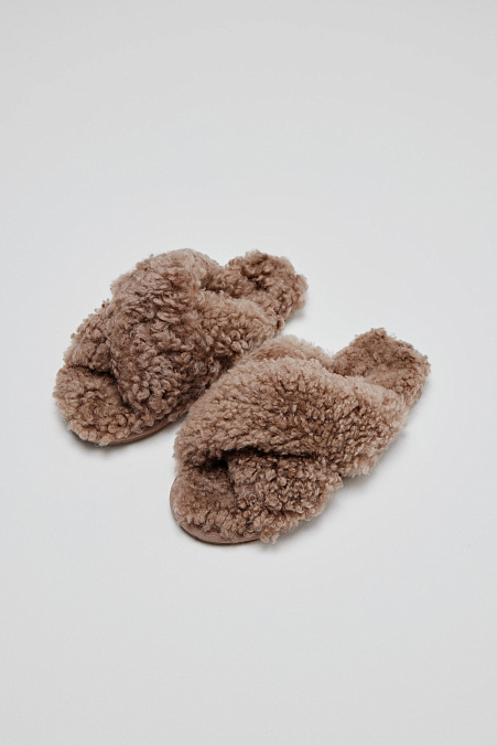 Слиперы меховые (коричневый)