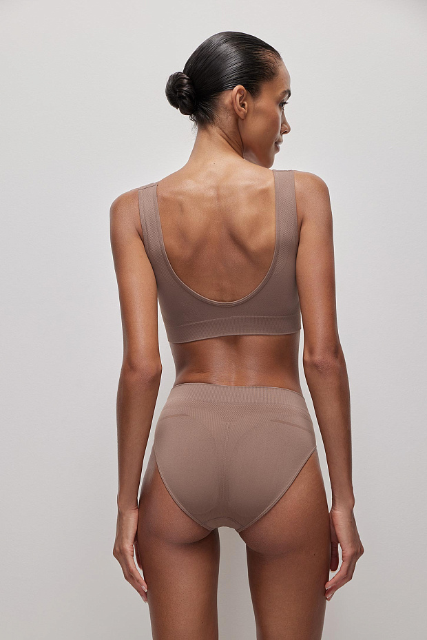 Трусы-слипы со средней посадкой (серо-бежевый)