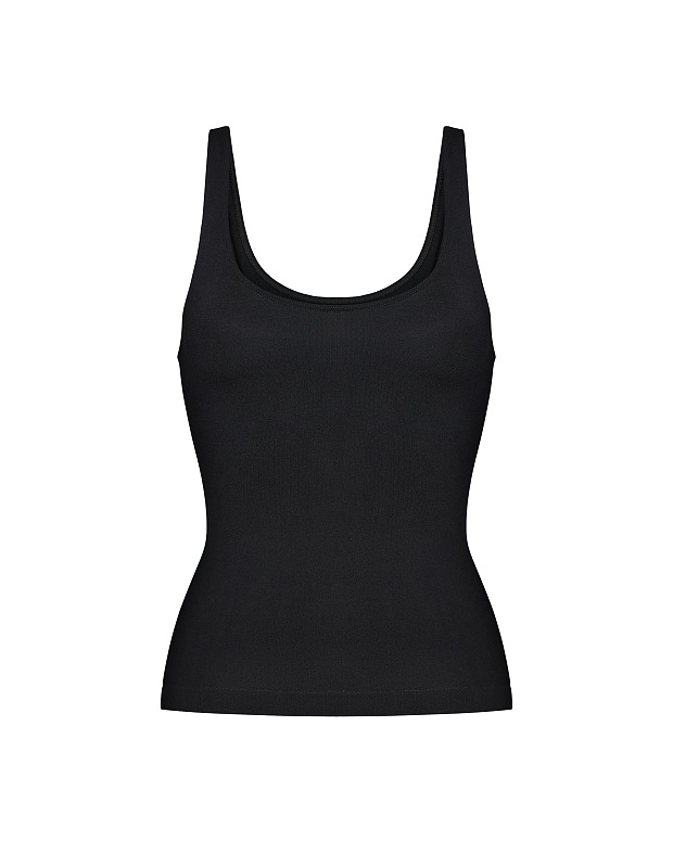 Майка на широких бретелях Бамбук (черный)