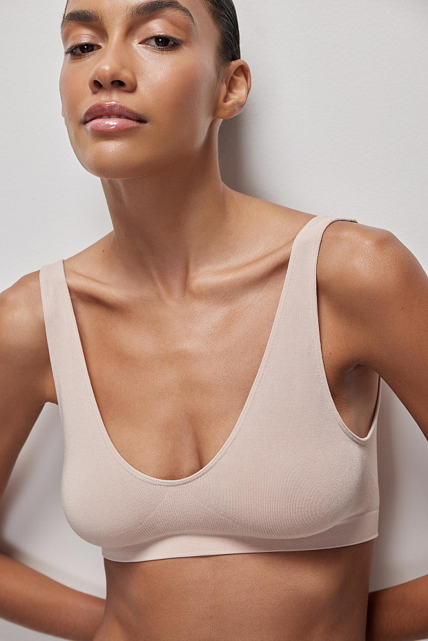 Топ на широких бретелях Бамбук (пудрово-розовый)