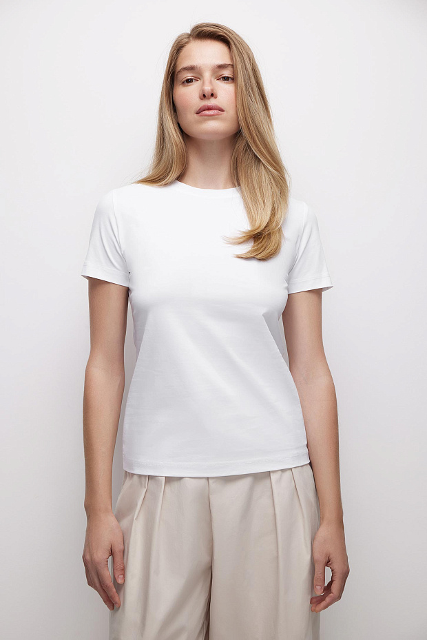 Футболка прилегающего силуэта (белый)