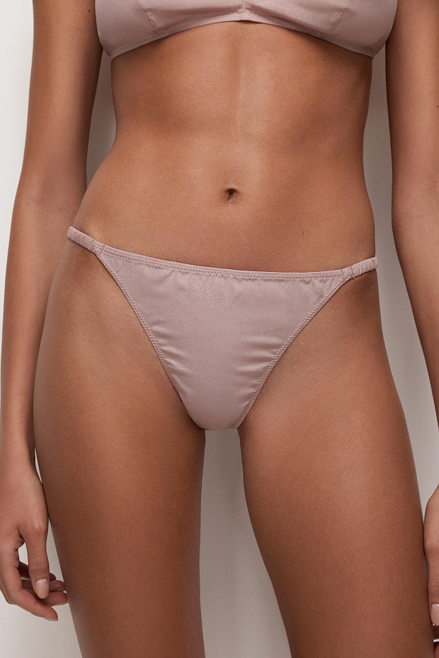 Трусы-танга со средней посадкой (холодный мокко)