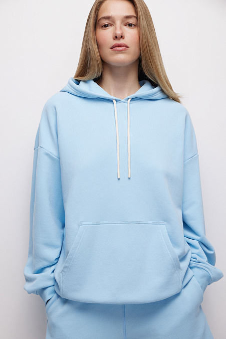 Толстовка-худи оверсайз (голубой)