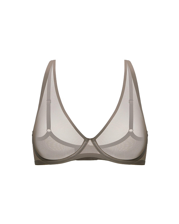 Бюстгальтер с формованной мягкой чашкой (серо-бежевый)