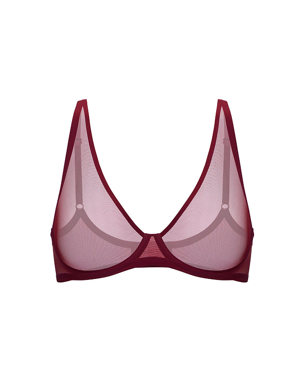 Бюстгальтер с формованной мягкой чашкой (бордовый)