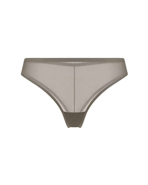 Трусы-бразилиано со средней посадкой (серо-бежевый)