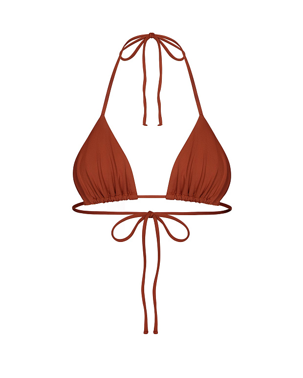 Купальный топ на завязках (терракотовый)