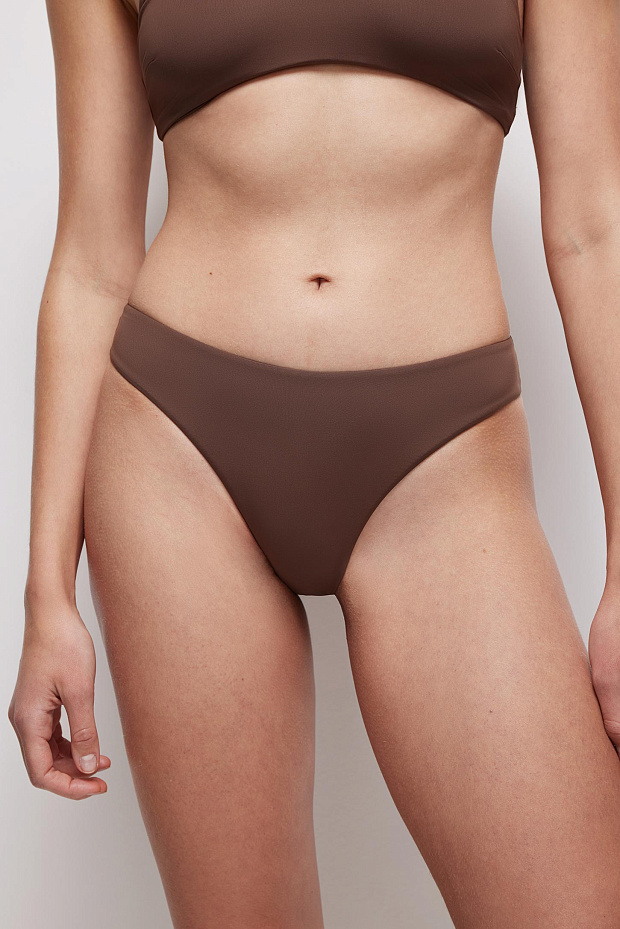 Купальные плавки-бразильяно на подкладке (трюфель)