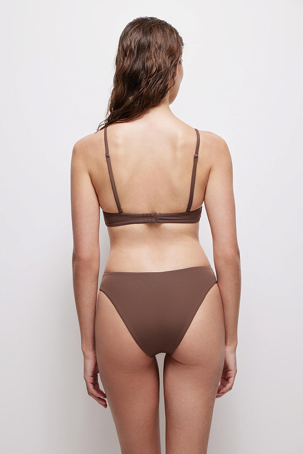 Купальные плавки-бразильяно на подкладке (трюфель)