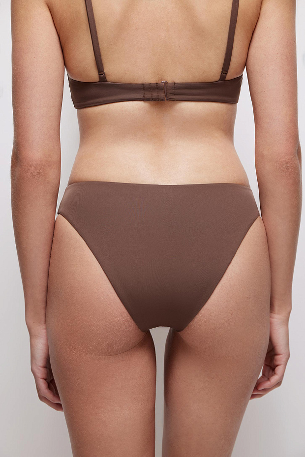 Купальные плавки-бразильяно на подкладке (трюфель)