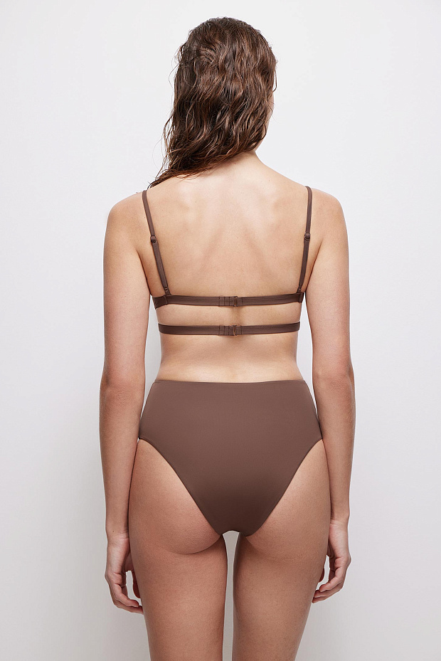 Купальный топ с чашками-вкладышами (трюфель)