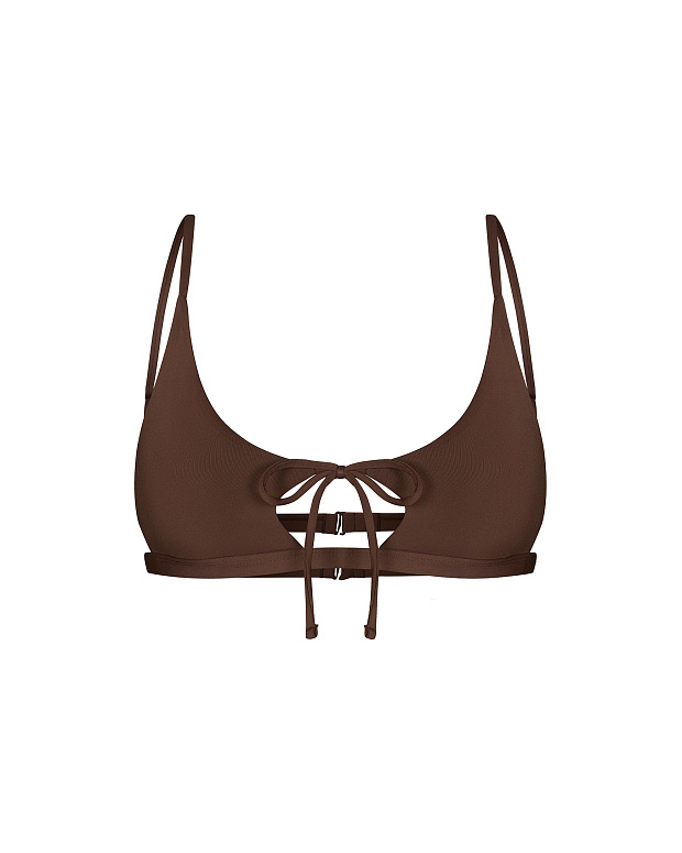 Купальный топ с чашками-вкладышами (трюфель)