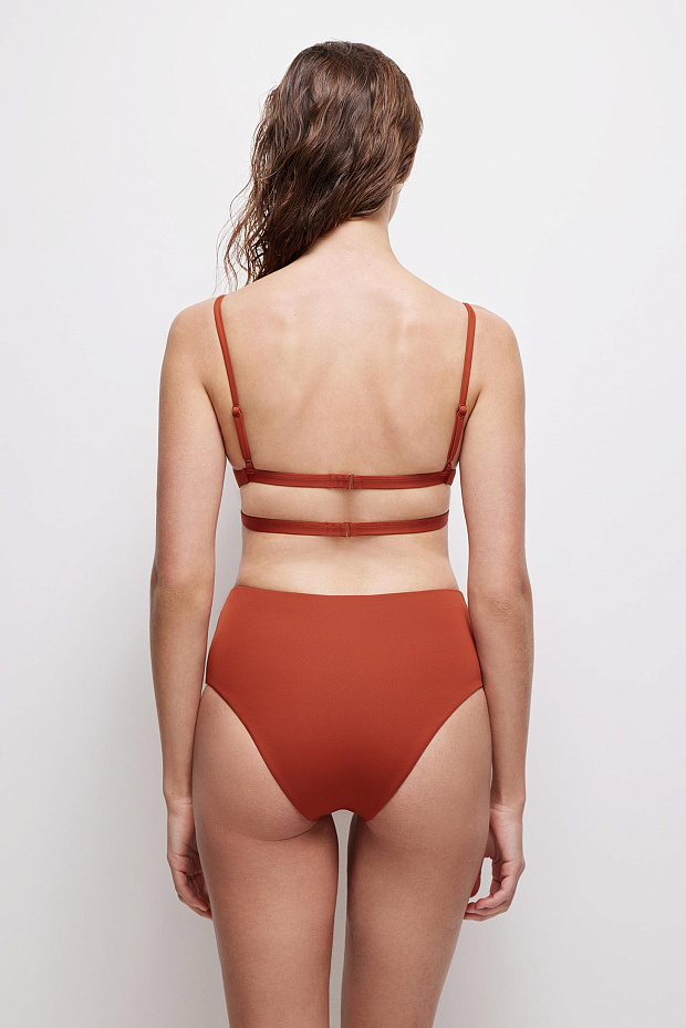Купальный топ с чашками-вкладышами (терракотовый)