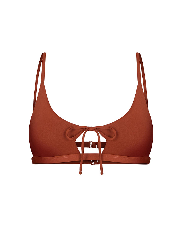 Купальный топ с чашками-вкладышами (терракотовый)