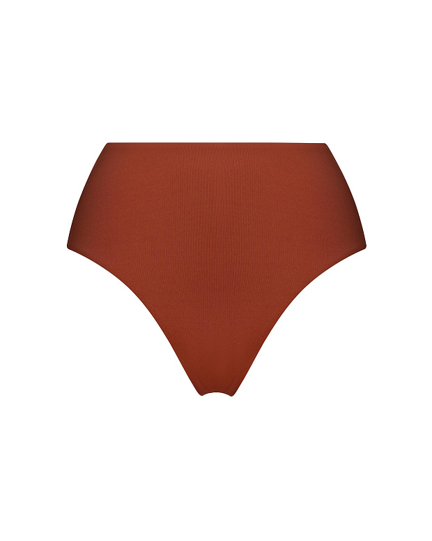 Купальные трусы-кюлоты с высокой посадкой, на подкладке (терракотовый)