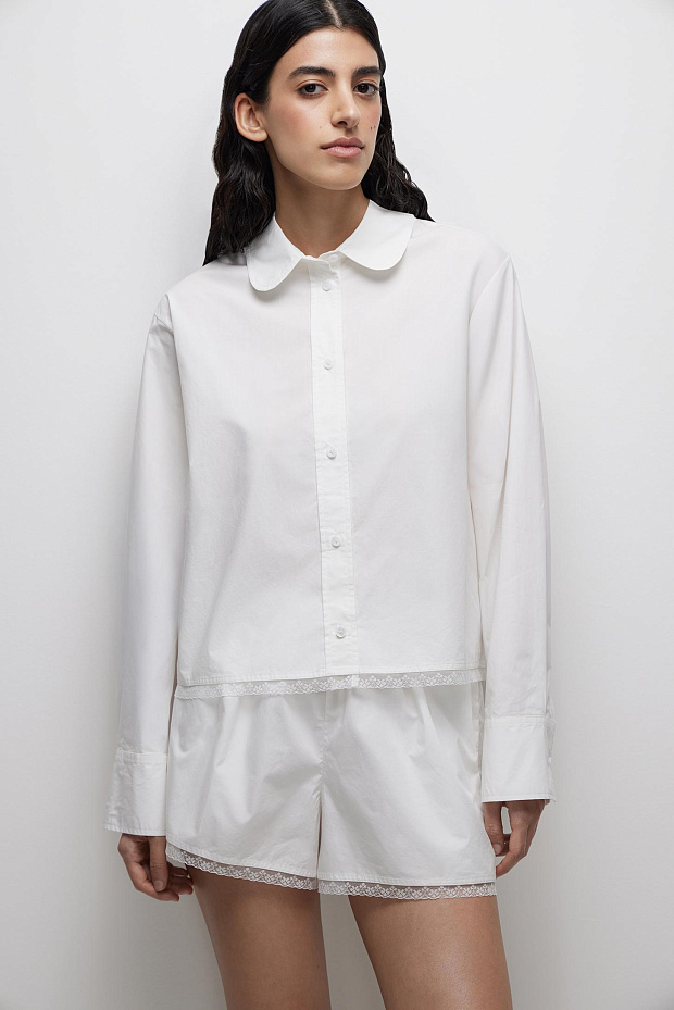 Пижамная рубашка (молочный)