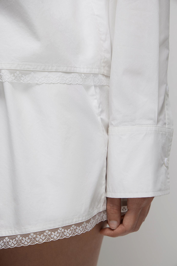 Пижамная рубашка (молочный)